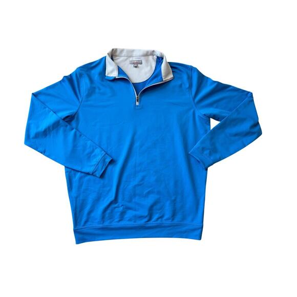 Peter Millar Wicking, long sleeve lightweight pullover sweatshirt, 1/4 zip, Blue - Picture 1 of 12